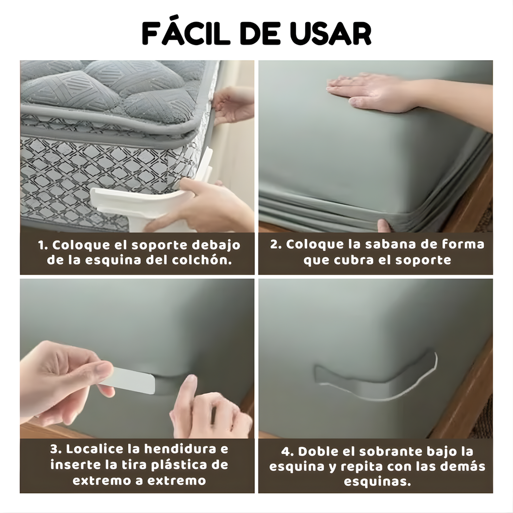 Kit 4 pcs Sujetador De Cama Sostenedor